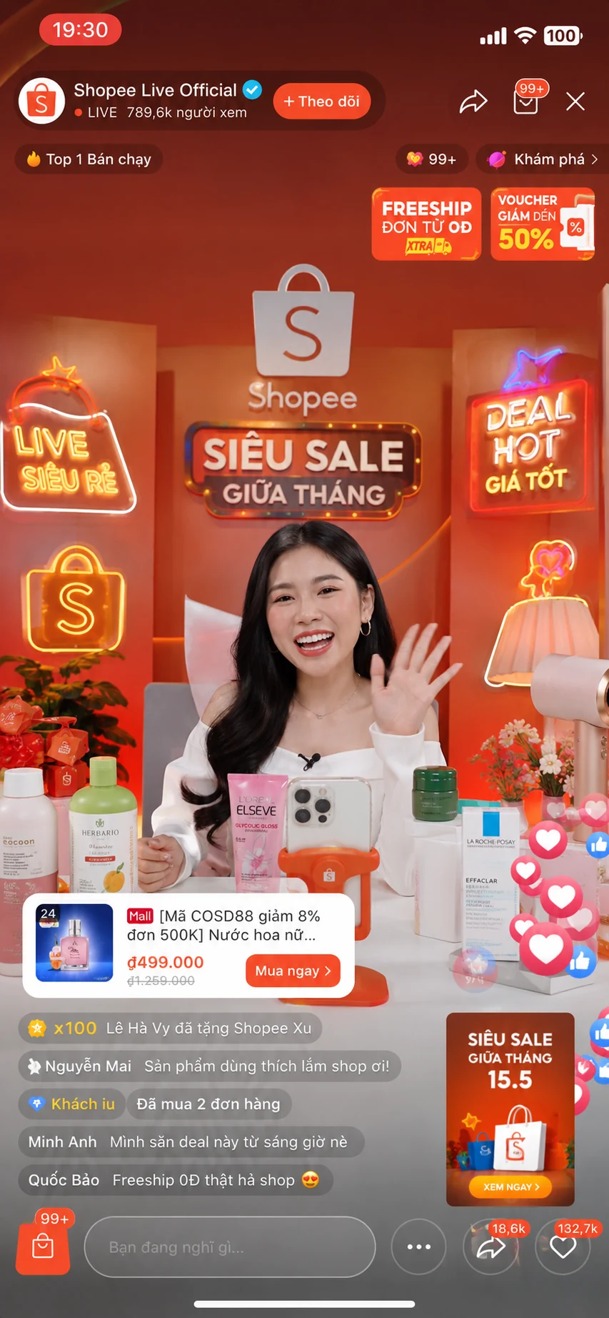 AI Host đang giới thiệu sản phẩm trong phiên livestream bán hàng